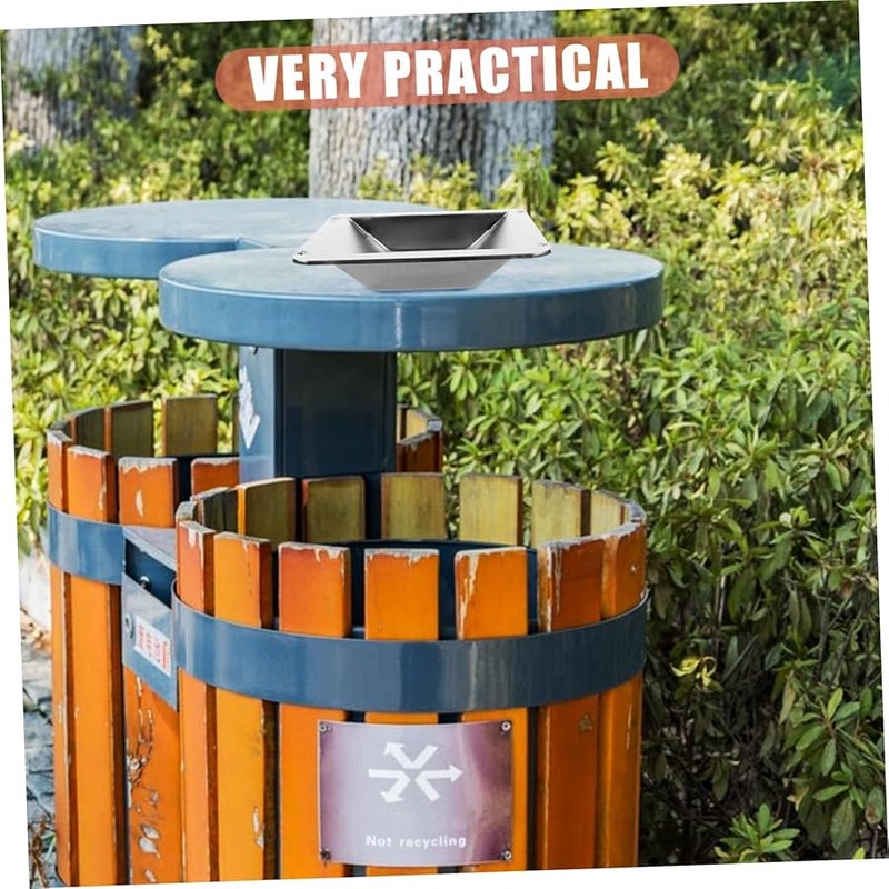 مطفأة سجائر من الفولاذ المقاوم للصدأ، حامل رماد خارجي، سلة مهملات للمنزل والغرفة والمكتب - Image 4